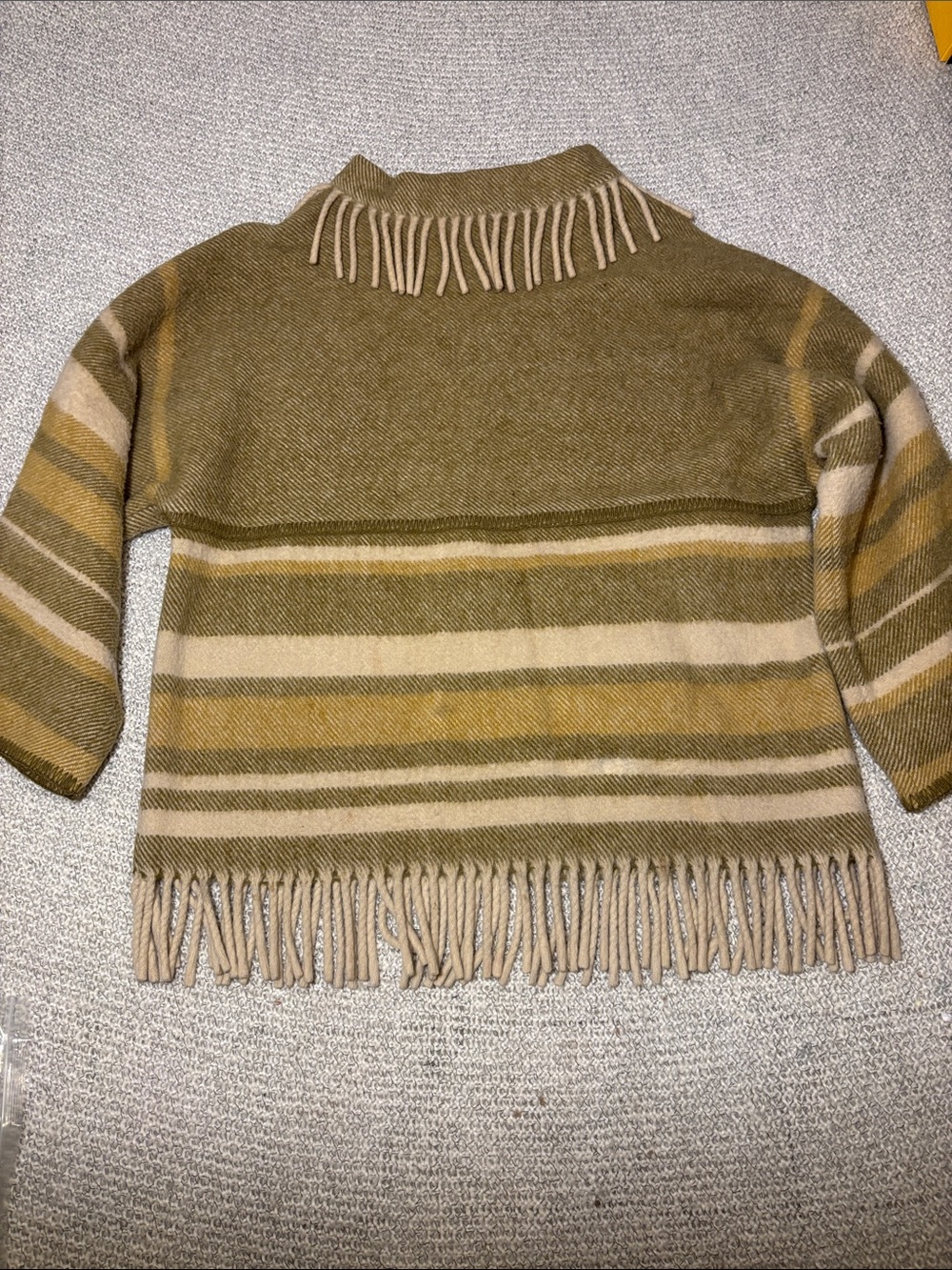 Vintage 60s LAPP LANDER Pure Virgin Wool Fringe Smock
Sweater Top Norway